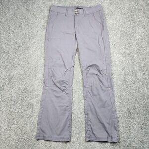 PrAna Halle Pants Womens 6 Gray Hiking Outdoor Travel Straight Leg Short Inseam